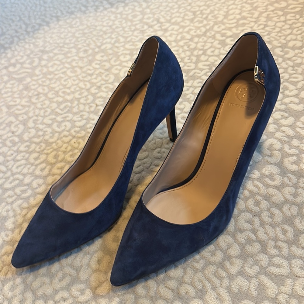 Classic Tory Burch Navy Blue Suede Sz 11 - worn once